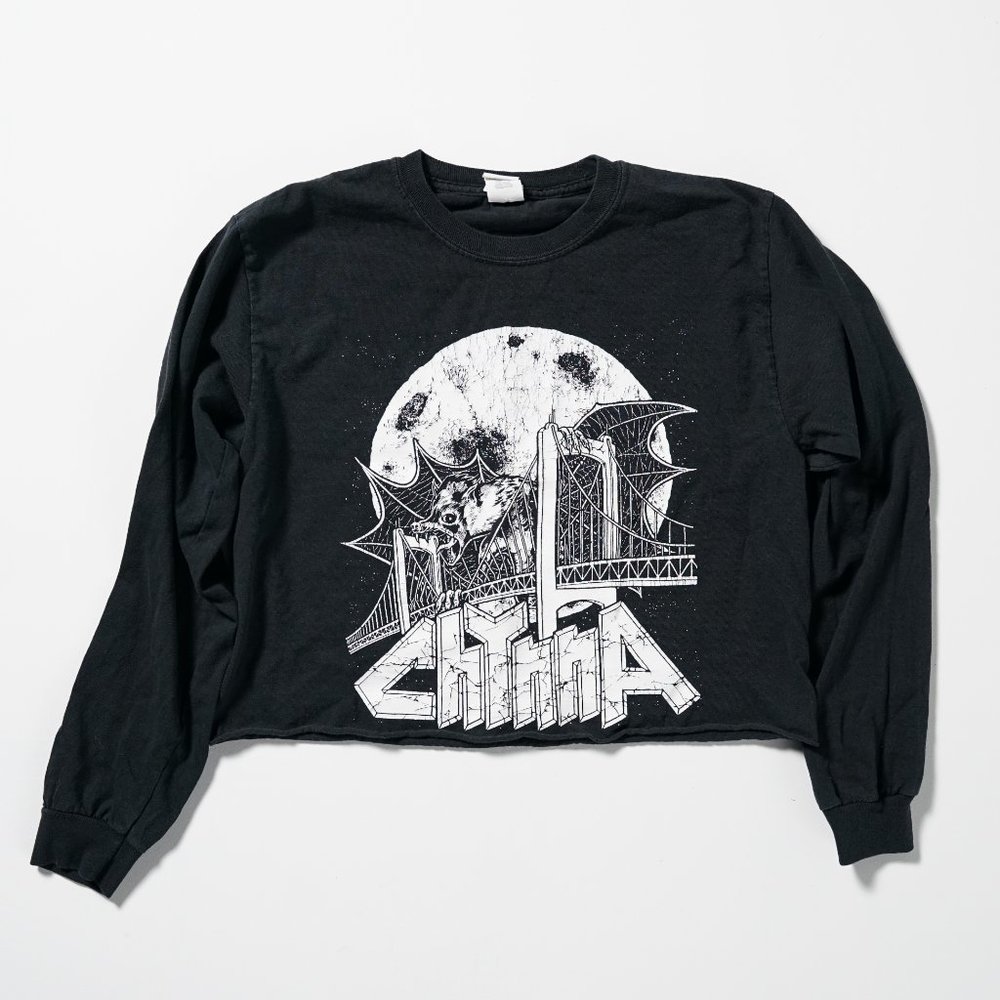 Chynna Limited Edition Merch / Bat Goth Black Cropped T-Shirt